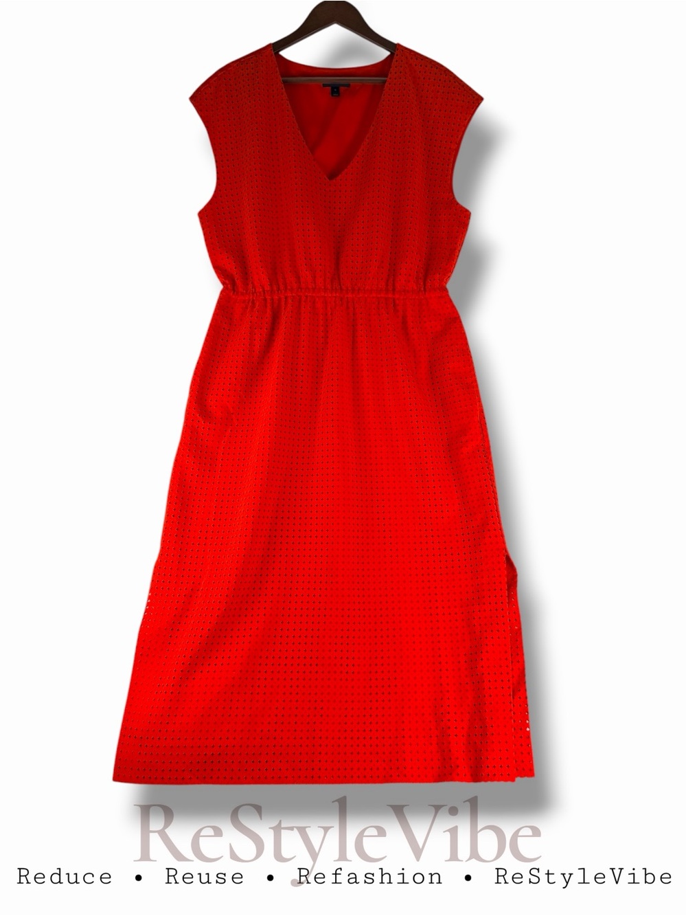 J CREW Women’s Size 16 Dress Midi V-Neckline Lined Pockets Elastic Waistband